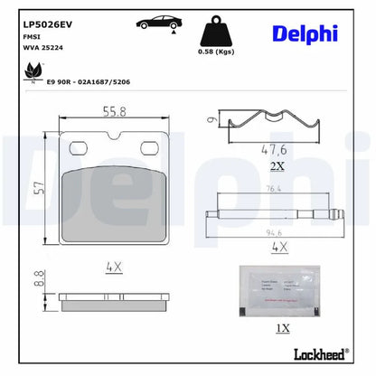 Placute Frana Delphi pentru Tesla S/Model - LP5026EV