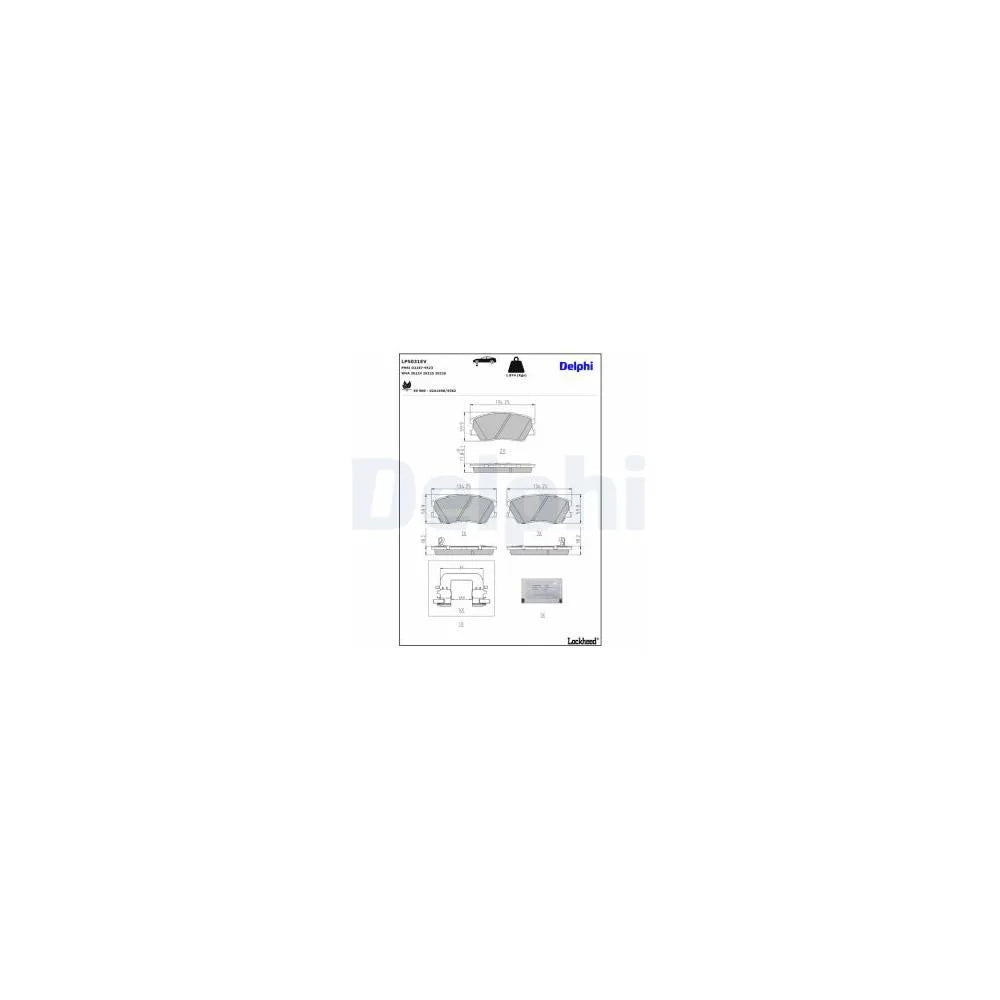 Placute Frana Delphi pentru Kia Soul - LP5031EV