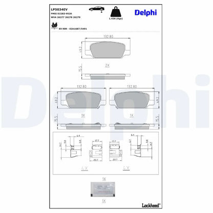 Placute Frana Delphi 1.42 kg - LP5034EV