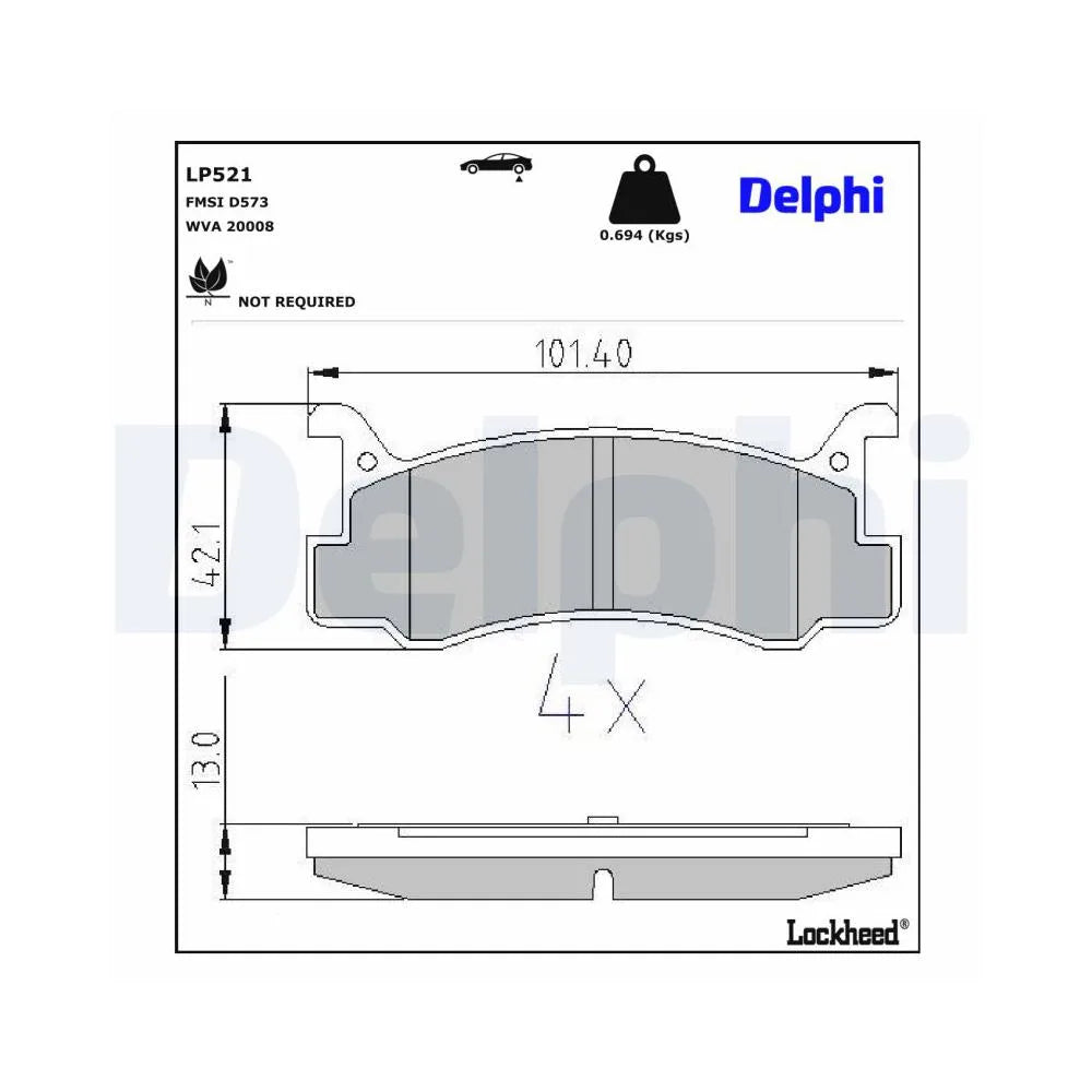 Placute Frana Delphi pentru Daihatsu Charade/Gran Move, Mazda 323 C/323 F/323/323 S/Mx 3 - LP521