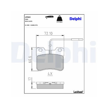 Placute Frana Delphi pentru Citroen Ax/Saxo, Peugeot 106 - LP563