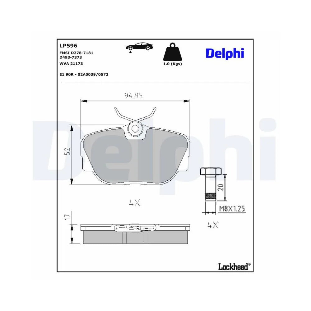 Placute Frana Delphi pentru BMW 3/Z1 - LP596