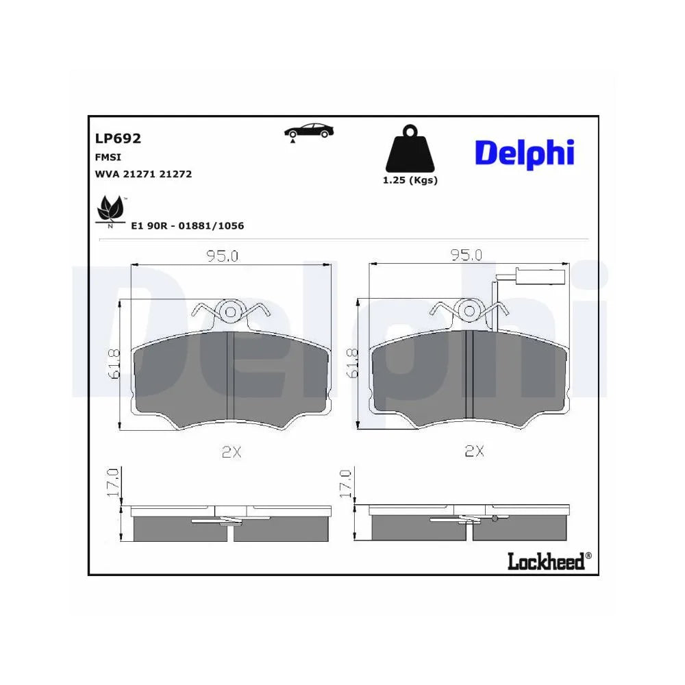 Placute Frana Delphi pentru Alfa Romeo 33/33 Sportwagon - LP692