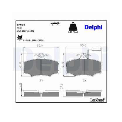 Placute Frana Delphi pentru Alfa Romeo 33/33 Sportwagon - LP692