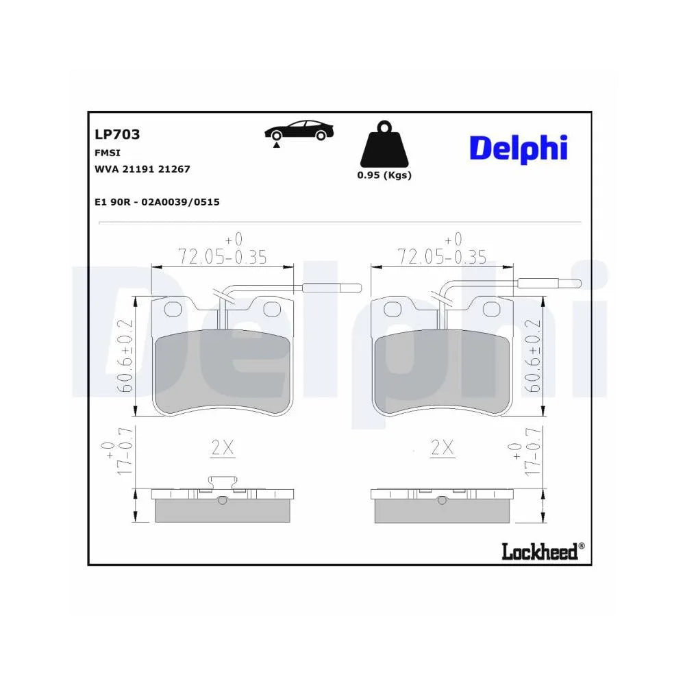 Placute Frana Delphi pentru Citroen Ax/Saxo, Peugeot 106 - LP703