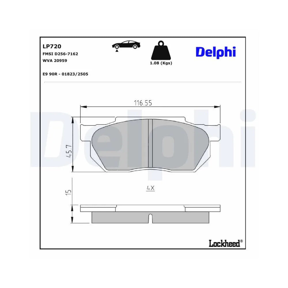 Placute Frana Delphi pentru Honda Civic/Crx/Prelude - LP720