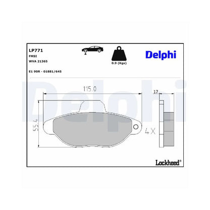 Placute Frana Delphi pentru Fiat Cinquecento/Seicento 600/Seicento 600 Caseta - LP771