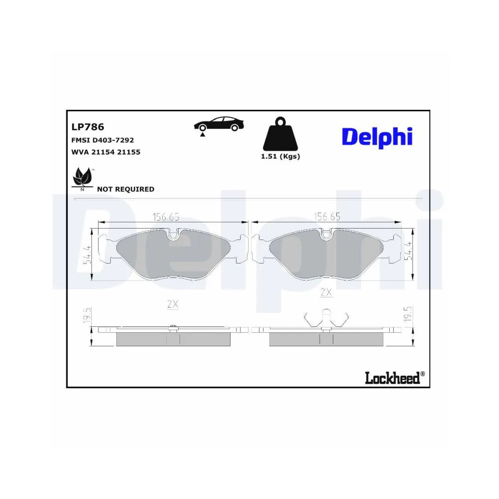 Placute Frana Delphi pentru Saab 900/9000 - LP786