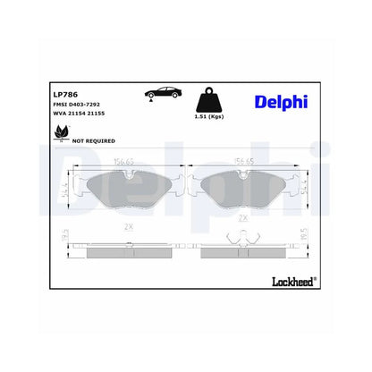 Placute Frana Delphi pentru Saab 900/9000 - LP786