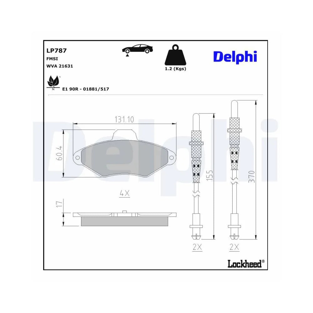 Placute Frana Delphi pentru Citroen Xantia - LP787
