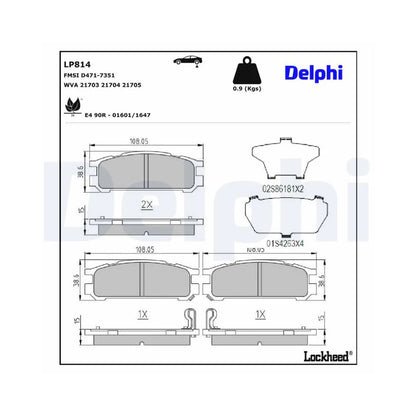Placute Frana Delphi pentru Subaru Forester/Impreza/Impreza Cupe/Legacy/Legacy Outback - LP814