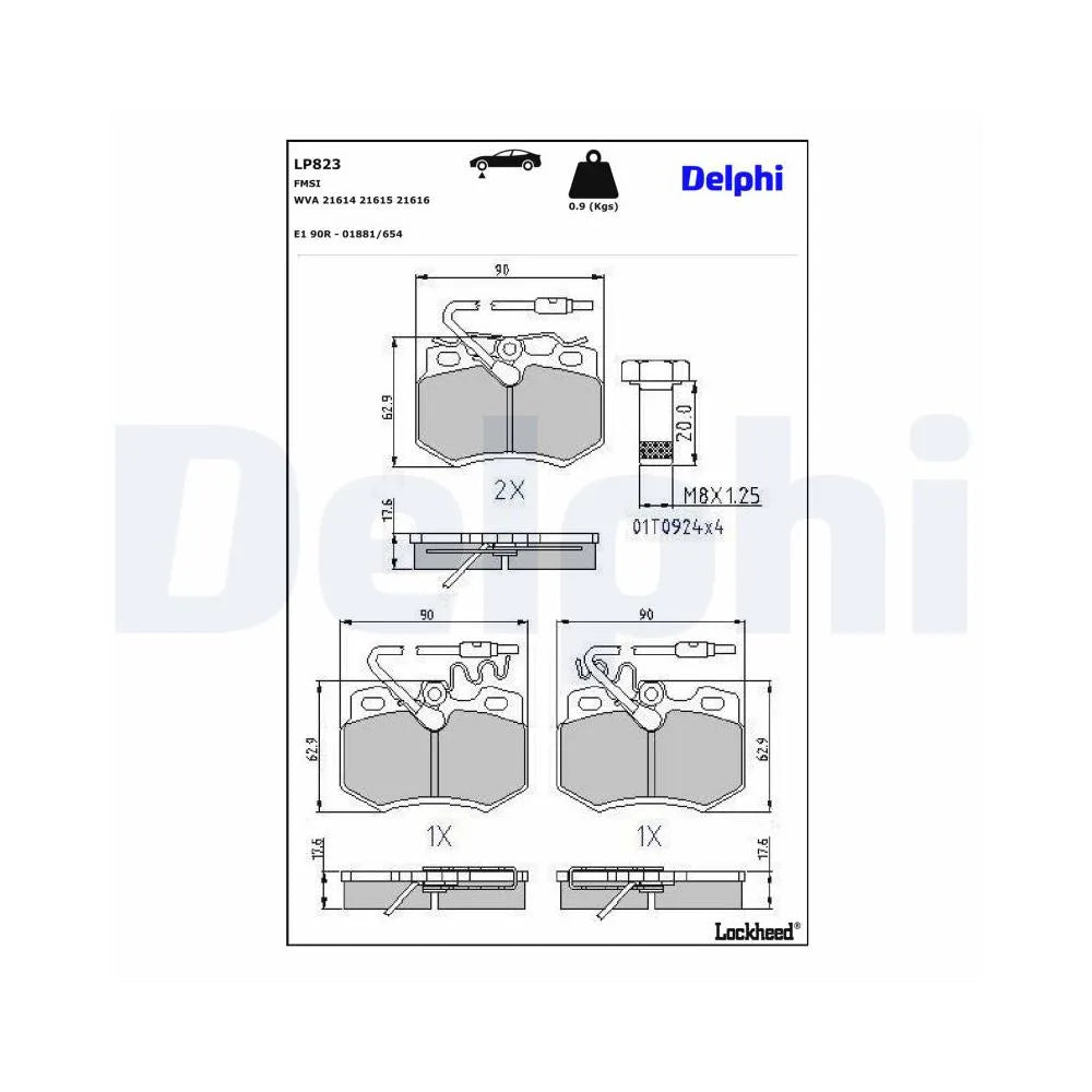 Placute Frana Delphi pentru Citroen Ax/C15/C15 Platou/Visa/Zx, Peugeot 106 - LP823