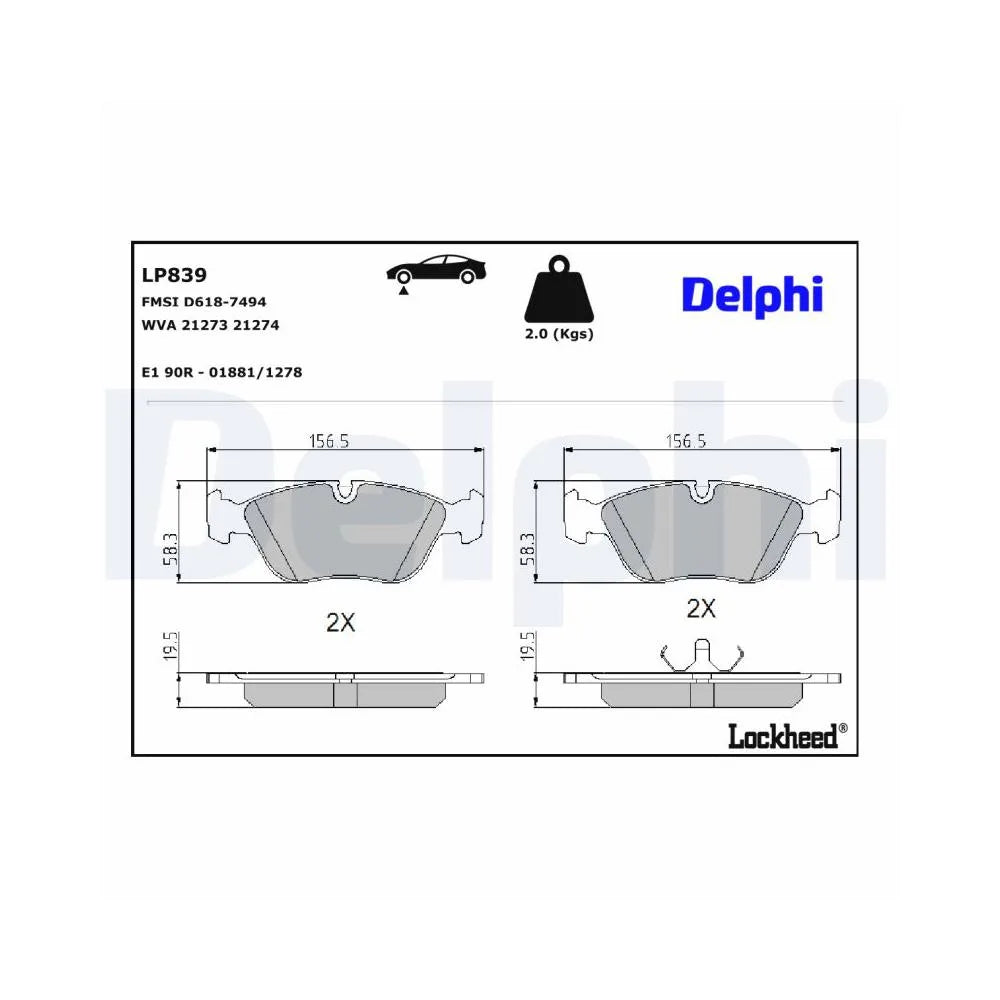 Placute Frana Delphi pentru Volvo 850/C70/S70/V70 - LP839