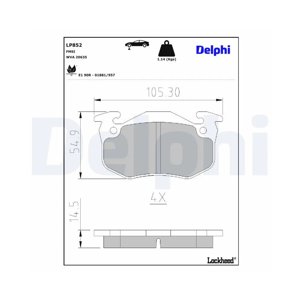Placute Frana Delphi pentru Renault Rapid/Super 5/Twingo - LP852