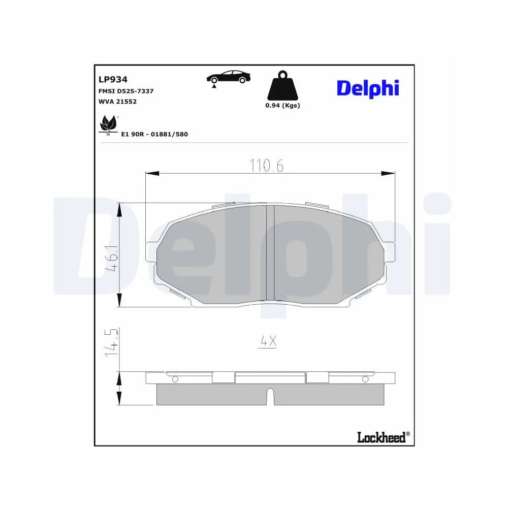 Placute Frana Delphi pentru Mazda Mx 5 - LP934