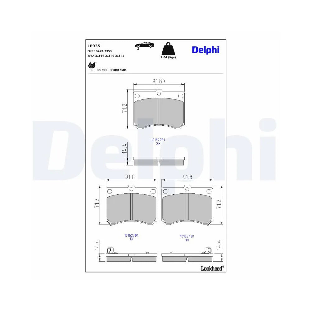 Placute Frana Delphi pentru Mazda 323 C/323 F/323 P/323 S/Mx 3 - LP935