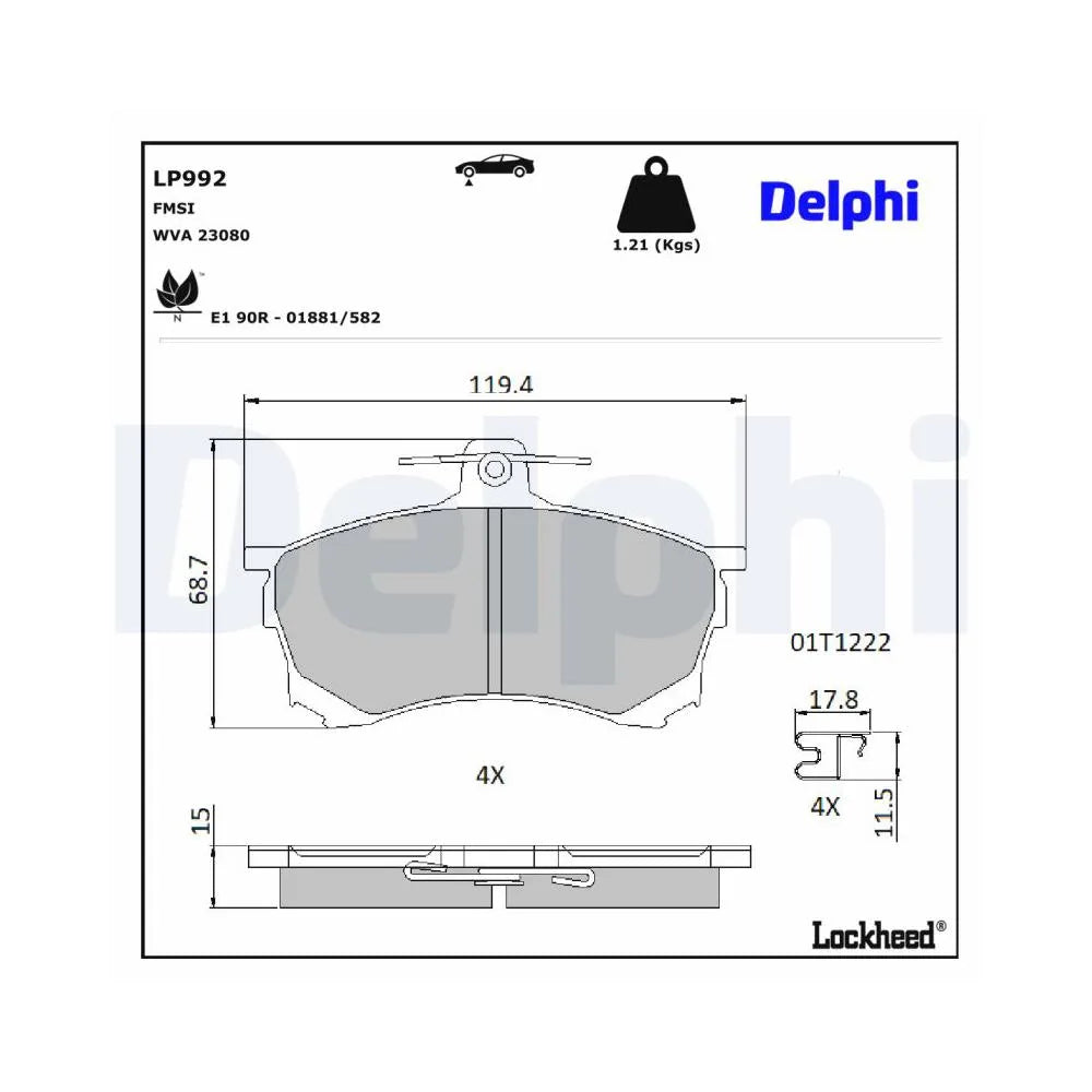 Placute Frana Delphi pentru Mitsubishi Carisma - LP992