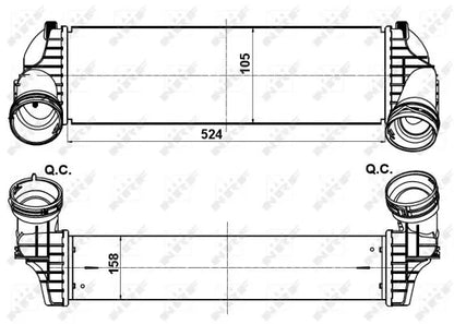 Intercooler, Compresor NRF 5.70 kg - NRF30359