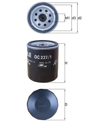 Filtru Ulei Knecht 1 bar 0.30 kg - OC 237/1