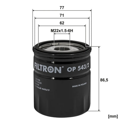 Filtru Ulei FILTRON 0.27 kg - OP 543/2