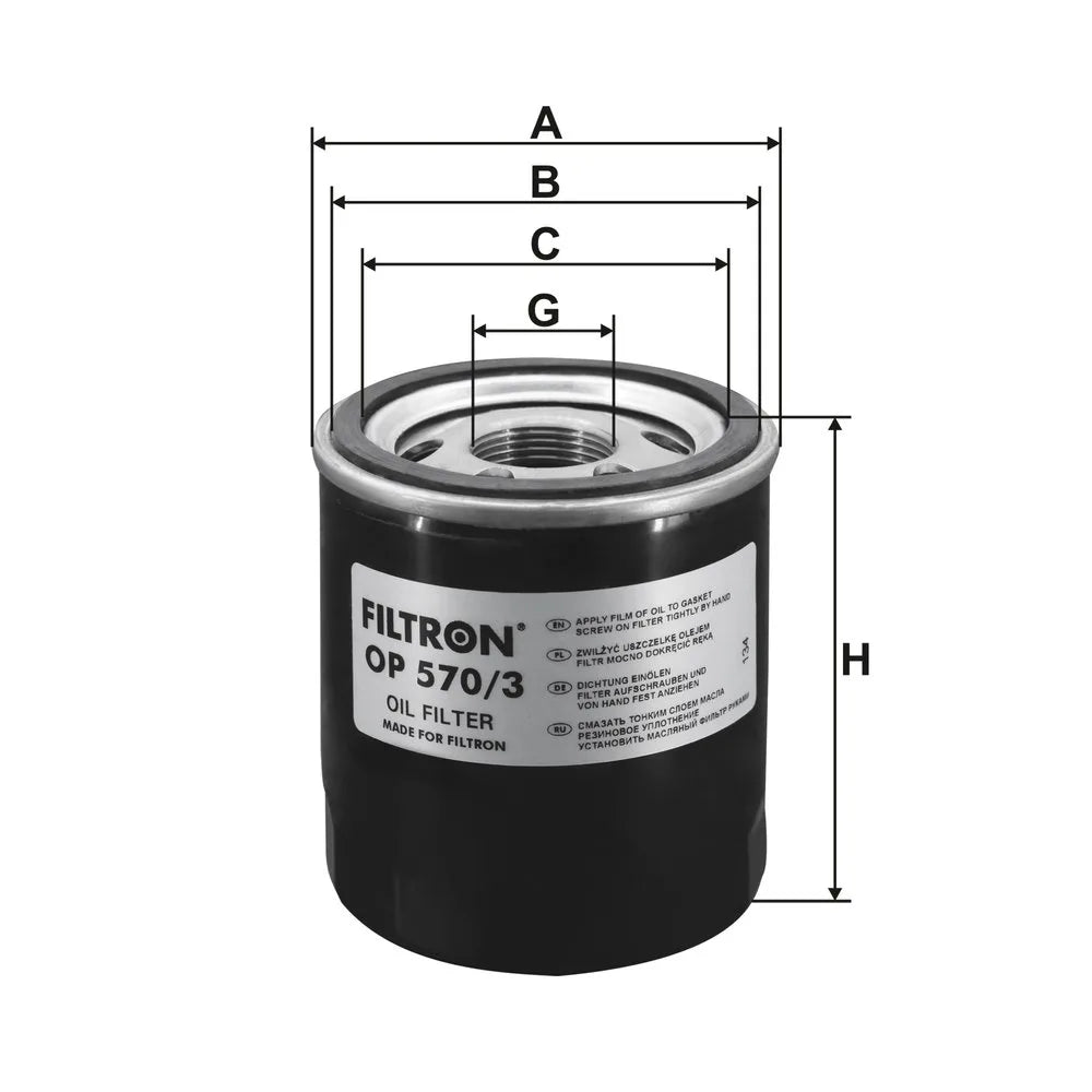 Filtru Ulei FILTRON pentru Opel Astra K - OP 570/3
