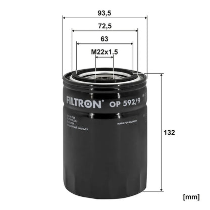 Filtru Ulei FILTRON 0.51 kg - OP 592/9