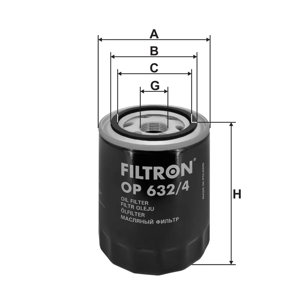 Filtru Ulei FILTRON pentru Hyundai Galloper I, Kia Bongo - OP 632/4