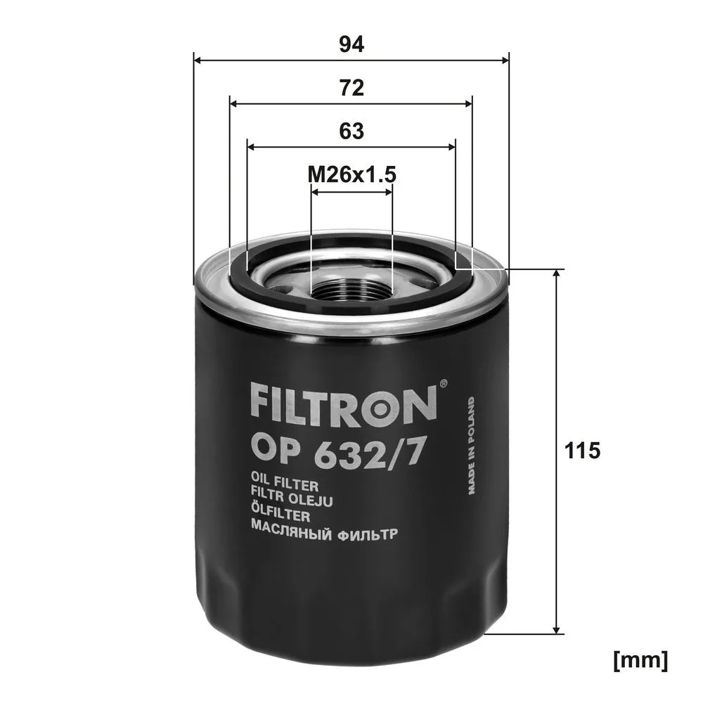 Filtru Ulei FILTRON pentru Kia Sorento I - OP 632/7