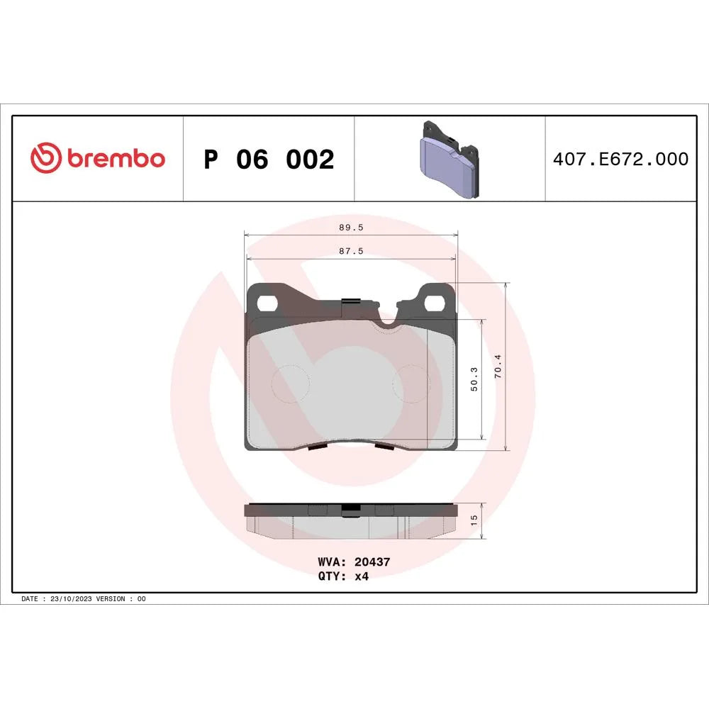 Placute Frana Brembo - P06002