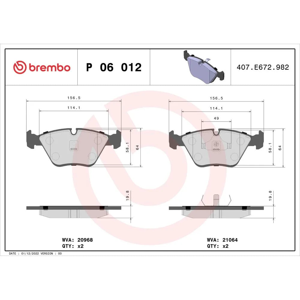 Placute Frana Brembo - P 06 012