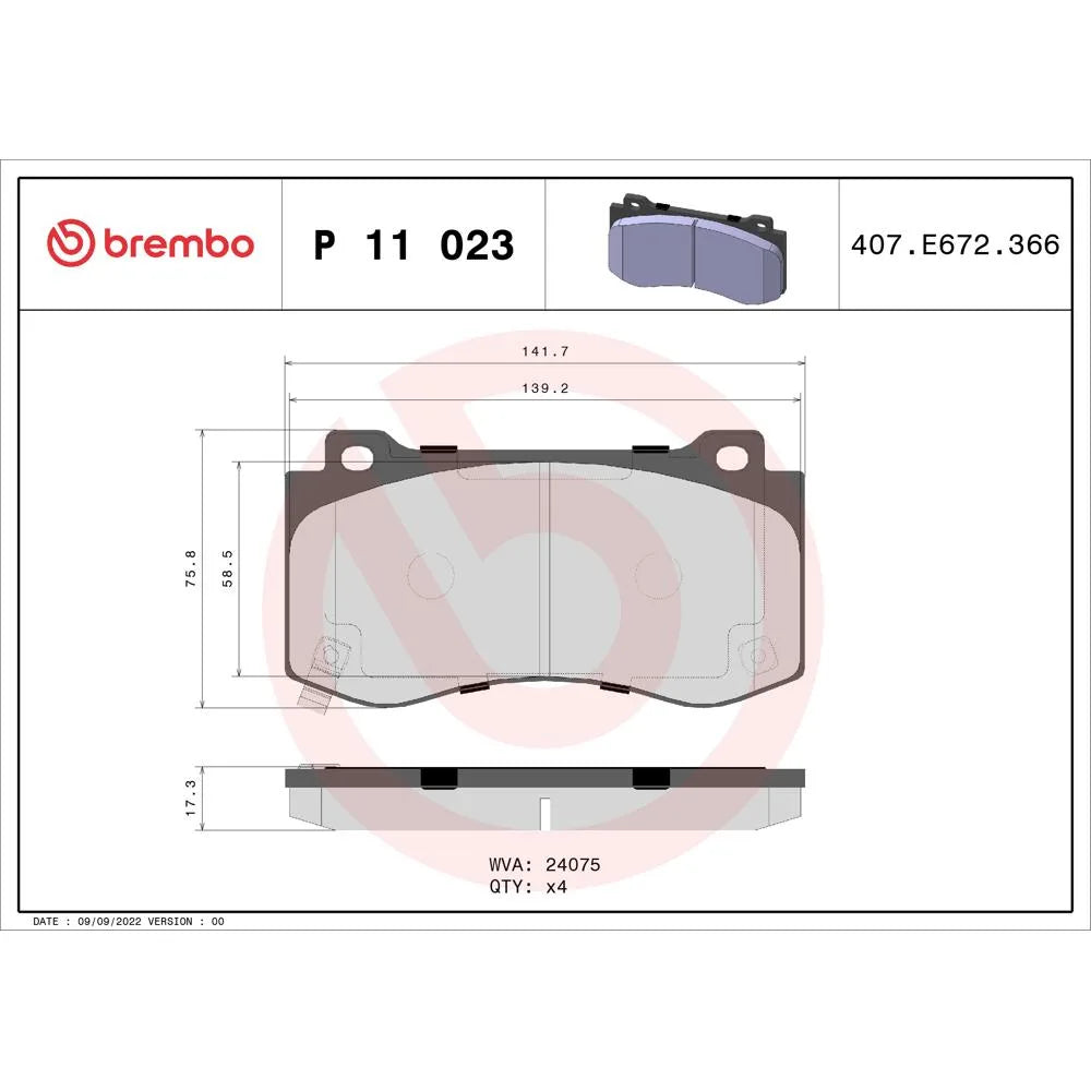 Placute Frana Brembo - P11023