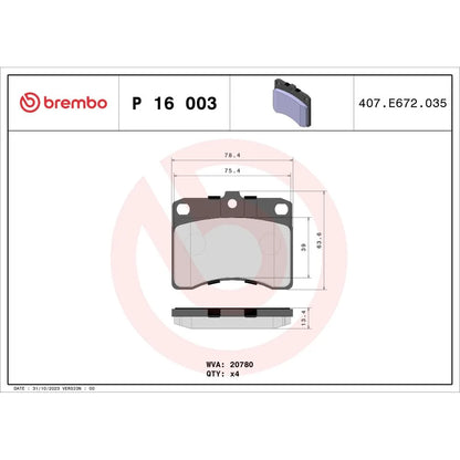 Placute Frana Brembo - P16003
