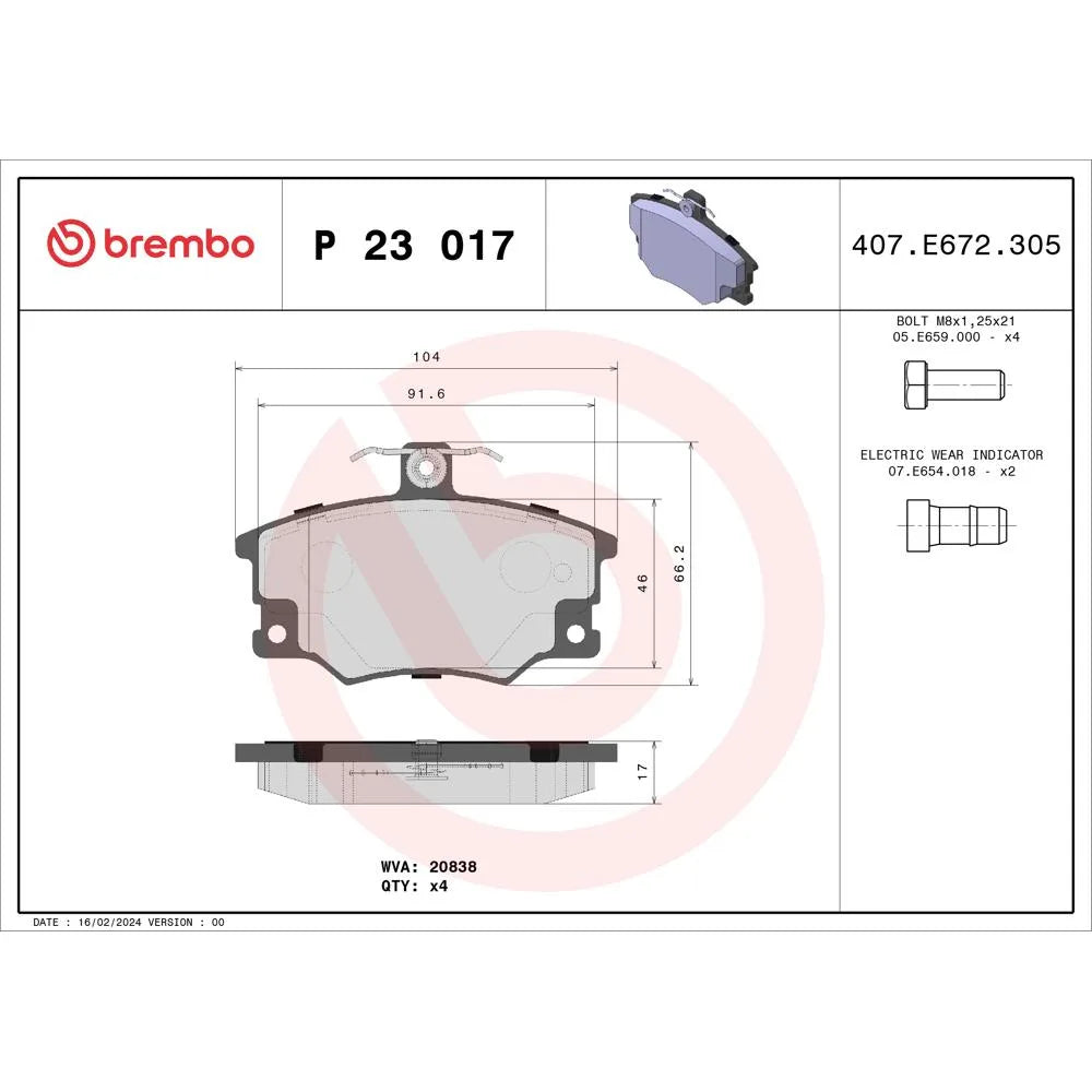 Placute Frana Brembo - P 23 017
