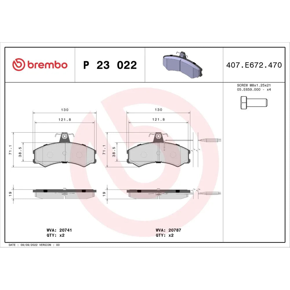 Placute Frana Brembo - P23022
