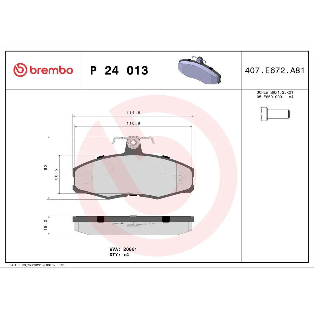 Placute Frana Brembo - P24013