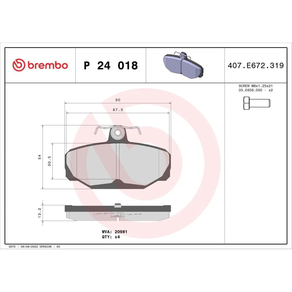 Placute Frana Brembo - P24018