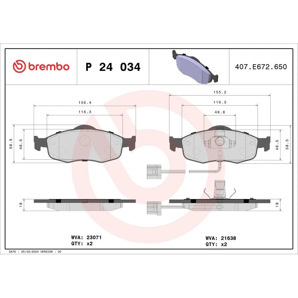 Placute Frana Brembo - P 24 034
