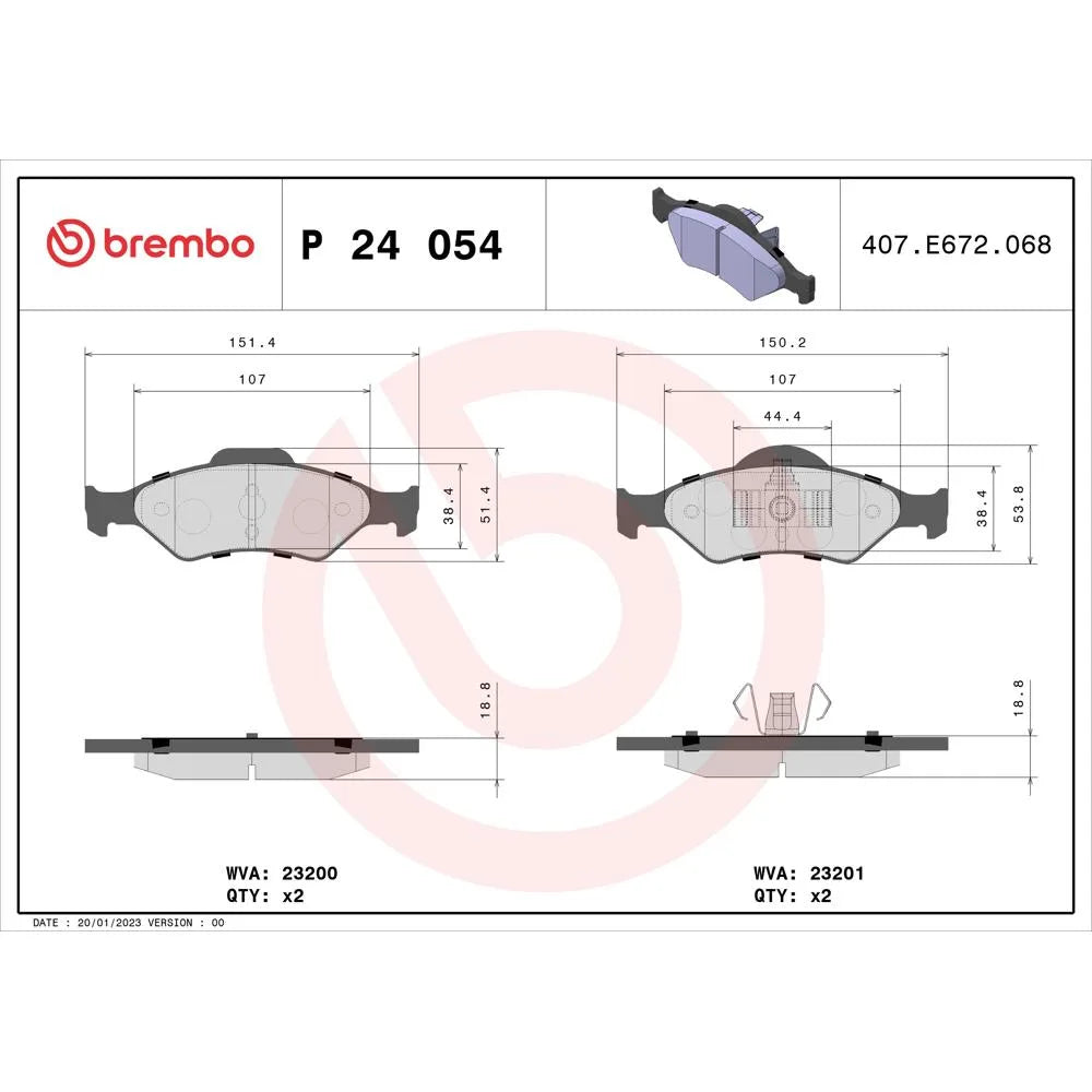 Placute Frana Brembo - P 24 054