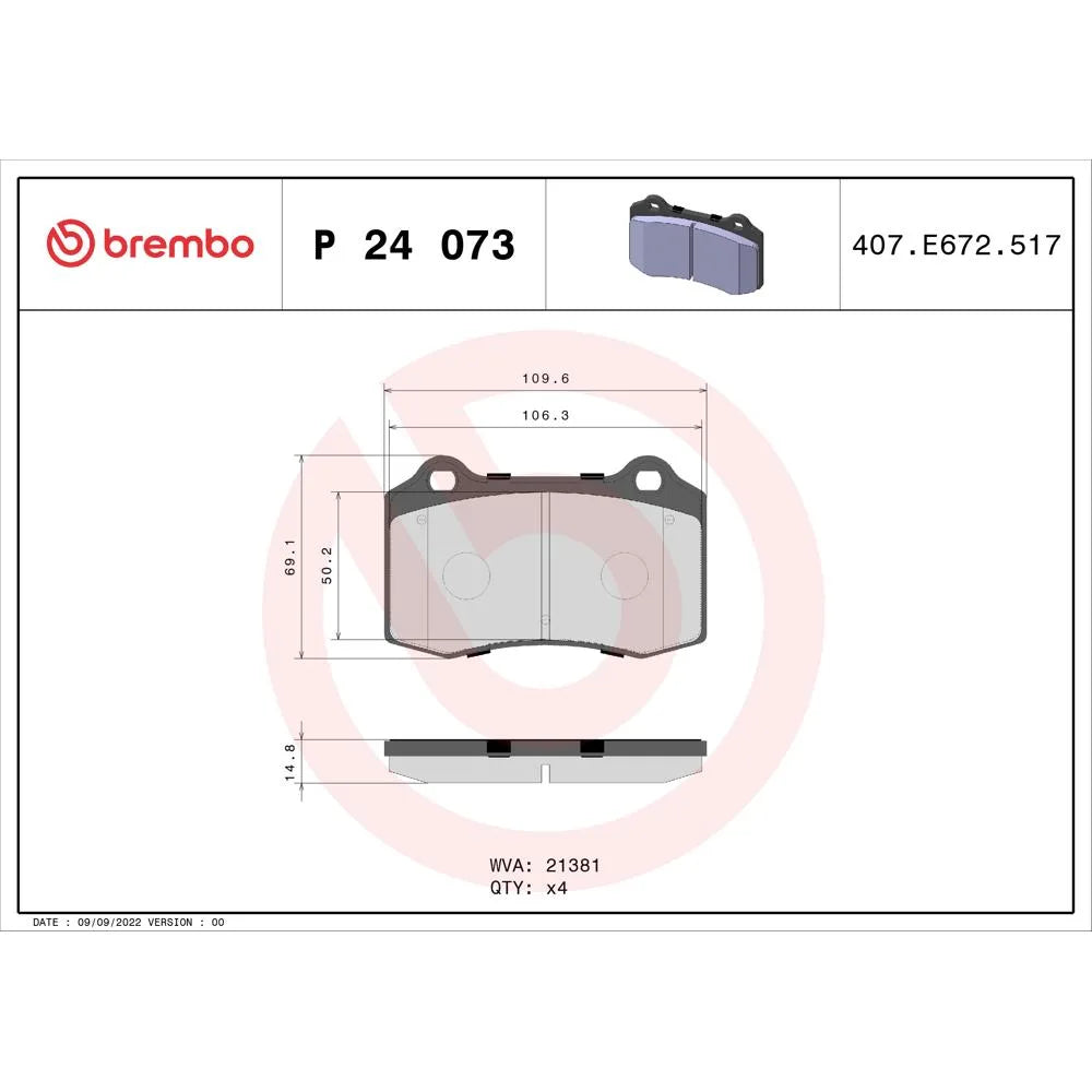 Placute Frana Brembo - P24073