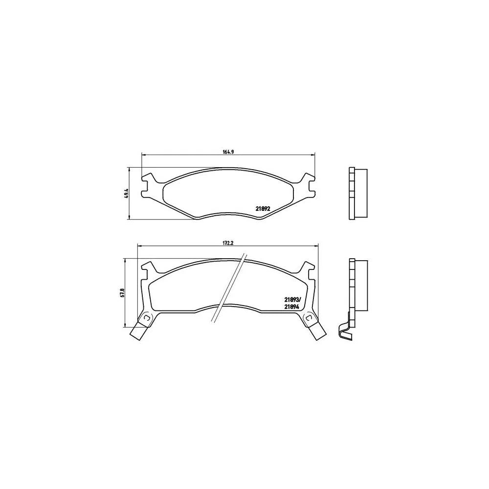 Placute Frana Brembo 17 mm 8 cm - P 30 006