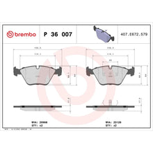 Placute Frana Brembo 17 mm 60.5 mm - P36007
