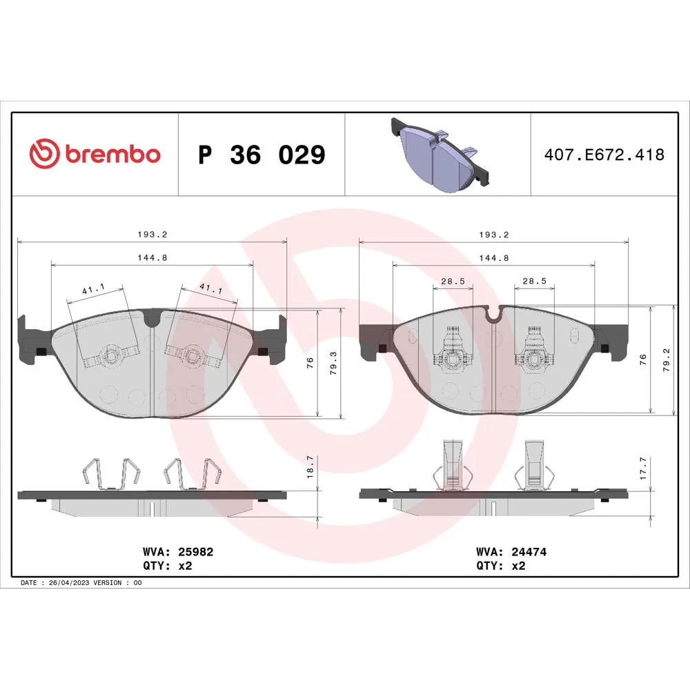 Placute Frana Brembo - P 36 029
