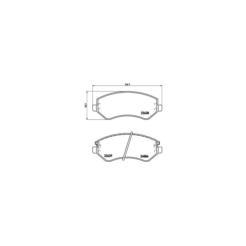 Placute Frana Brembo 19 mm 74.4 mm - P 37 007