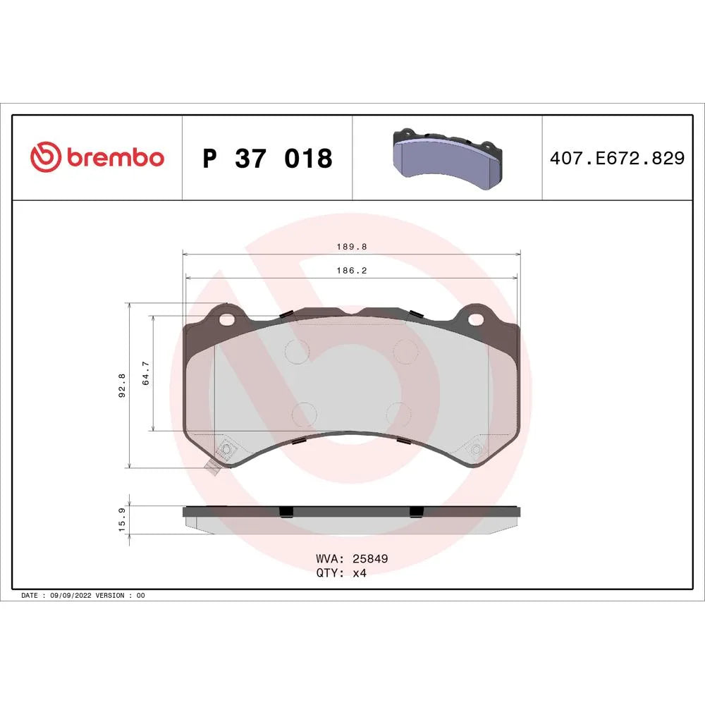 Placute Frana Brembo - P37018