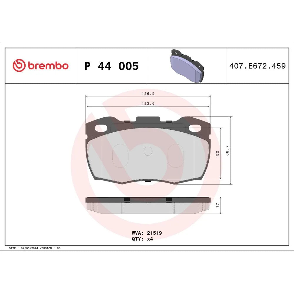 Placute Frana Brembo - P 44 005