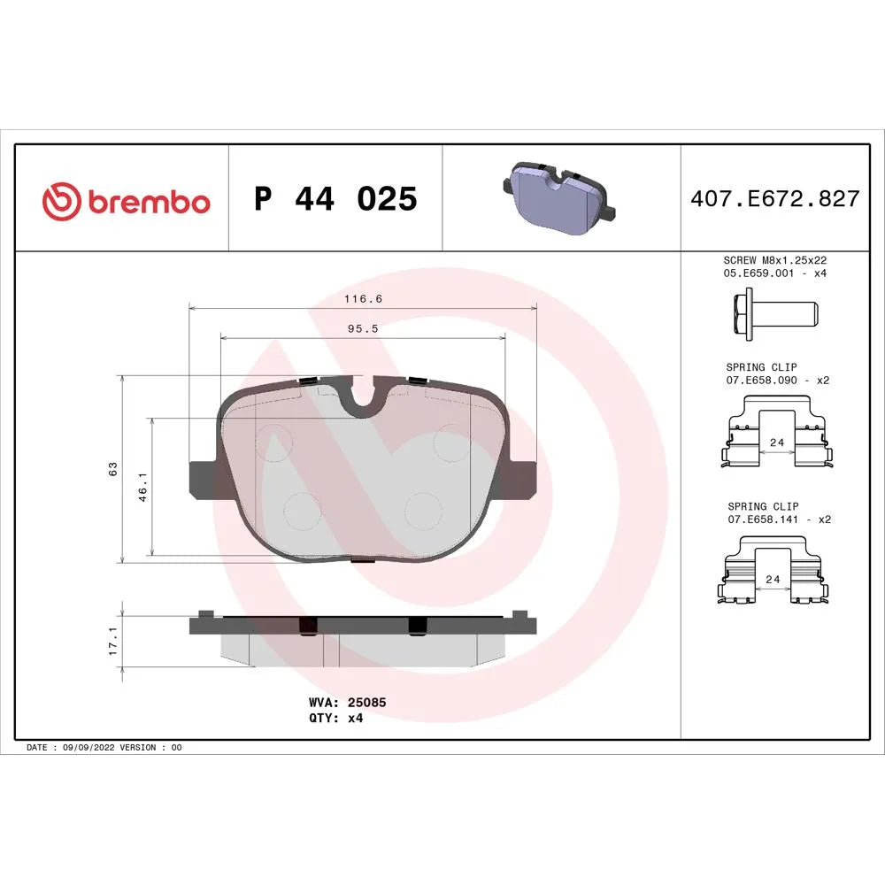Placute Frana Brembo - P44025