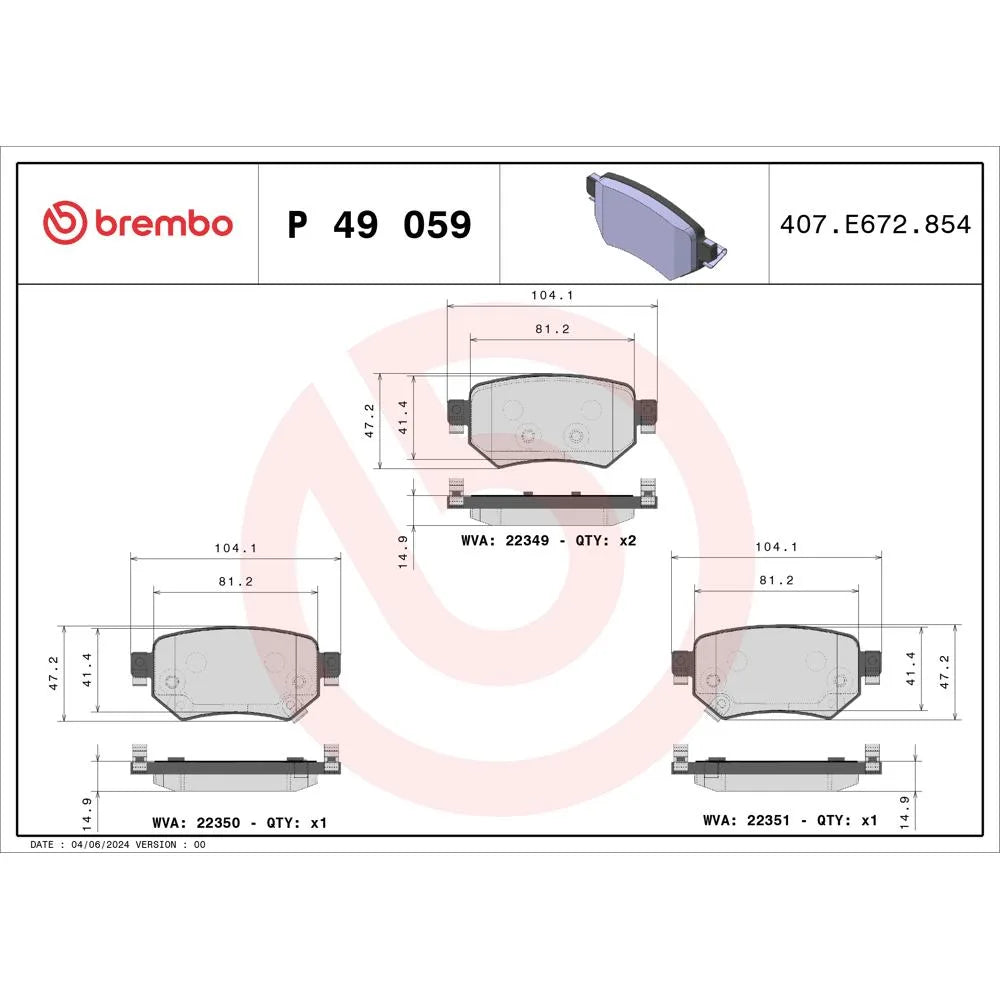 Placute Frana Brembo - P 49 059