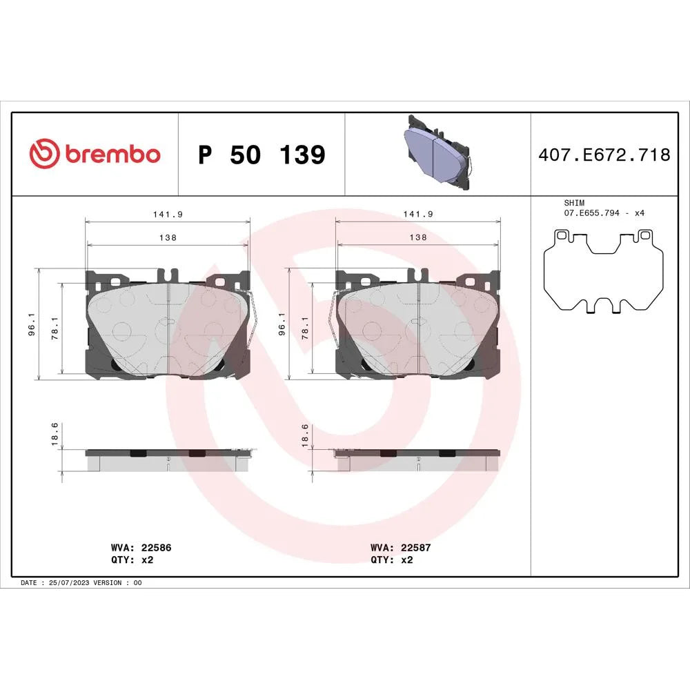 Placute Frana Brembo - P 50 139