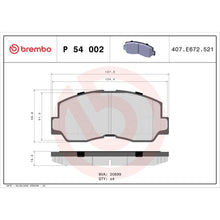 Placute Frana Brembo 18.8 mm 65.4 mm - P54002
