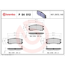 Placute Frana Brembo 15 mm 8 cm - P 54 012